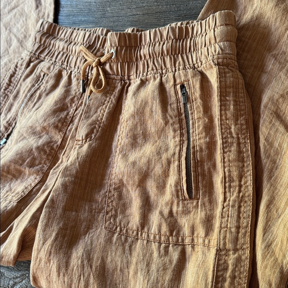 Athleta Cabo linen textured wide leg pants like new size 4 small - Picture 3 of 9